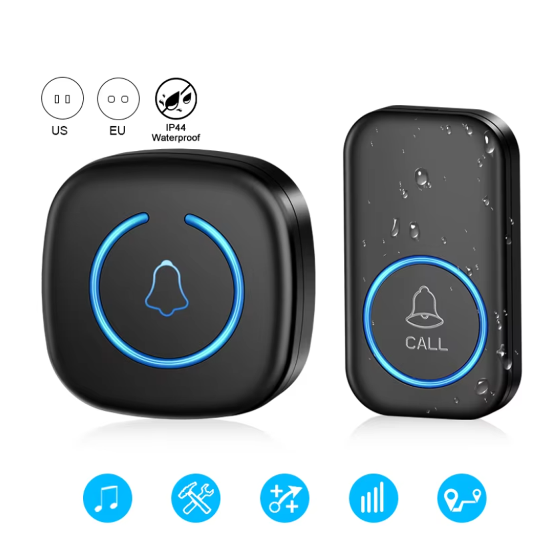 Wireless Smart Doorbell with 300M Range and 60 Melodies