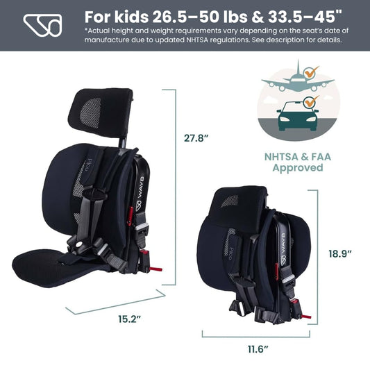 Wayb Pico Travel Car Seat with Premium Carrying Bag- Lightweight, Portable, Foldable