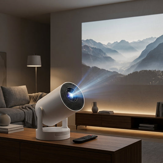 Portable Smart Projector with Android 14, Wi‑Fi & Auto Keystone